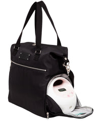 Sarah Wells Lizzy bag with insulated pocket keeps milk cool while on the go.
