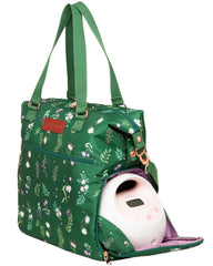 Sarah Wells Lizzy breast pump bag olive front view for easy on-the-go pumping