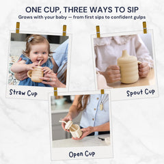 SASSIE KIDZ Vaanshie 3in1 design grows with toddler sipping stages.