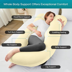 Sasttie 65 inch full-body pillow contours from head to feet for full-body comfort