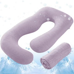 Sasttie lavender pillow cover close-up shows a soft, breathable fabric for cooling comfort.