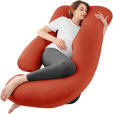Sasttie pregnancy pillow with 65-inch coverage for full-body sleep support