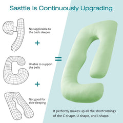 Removable cover close-up on Sasttie pillow with zipper