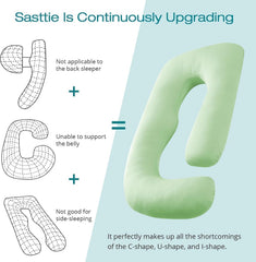 Sasttie pregnancy pillow removable cover allows easy washing for a fresh sleeping surface.