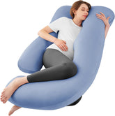 Sasttie pregnancy pillow U-shape wraps around the body for full-body support.