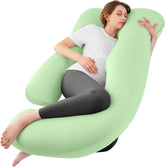 Sasttie Pregnancy Pillow U-shaped coverage provides full-body support for peaceful sleep.
