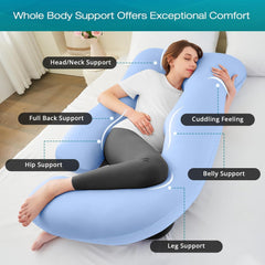 Sasttie pregnancy pillow U-shape ergonomic design supports shoulders and back