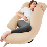 Sasttie pregnancy pillow U-shaped ergonomic fit supports sore shoulders and back.