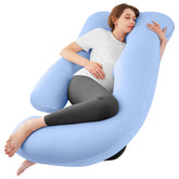 Sasttie U-shape pregnancy pillow provides full-body support for comfortable sleep