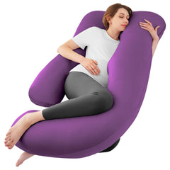 Sasttie pregnancy-pillow purple U-shape full-body support for restful sleep
