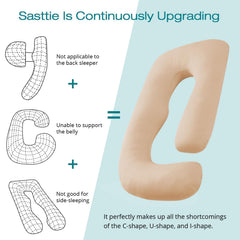 Sasttie 57-inch length demonstrates full-body coverage for sleep alignment.