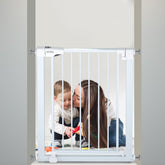SATEGA baby gate showing 4-mode alarm for monitoring kids and pets from another room