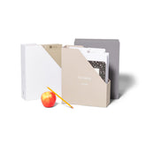 Savor Deluxe School Years Keepsake Box cover in slate fabric-bound finish for lasting memories.