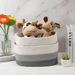 Sawysine storage baskets for bathroom and bedroom keep clutter tucked away.