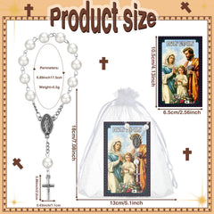 Sayglossy cross pendant detail on rosary necklace adds a subtle faith symbol.