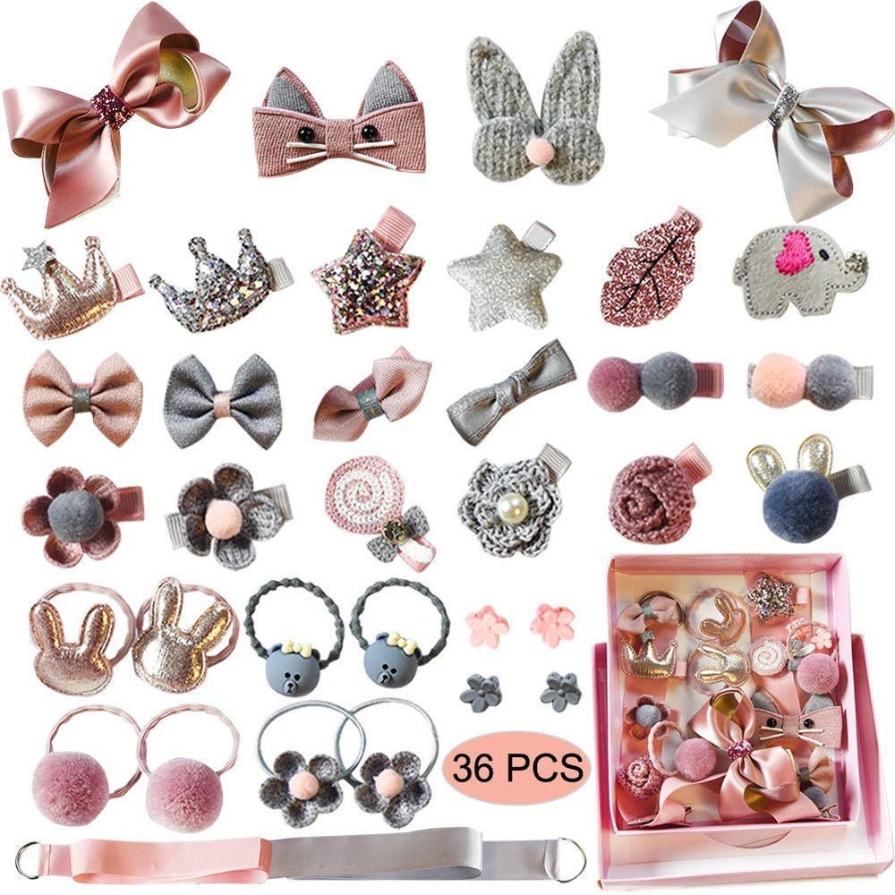 Scettar baby hair clips pink bows secure soft toddler hairstyles with gentle grip
