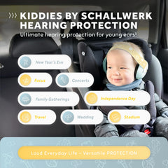 Schallwerk Mini+ Baby Ear Muffs provide gentle, secure protection during daily activities