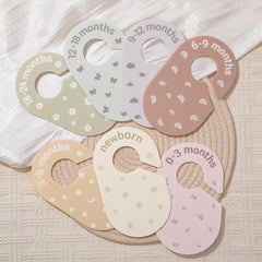 SCHOLOX baby size dividers for newborn to 24 months set7 clearly marks sizes for quick sorting.