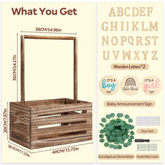 SCHOLOX wooden baby shower crate side view β sturdy construction for long-lasting use