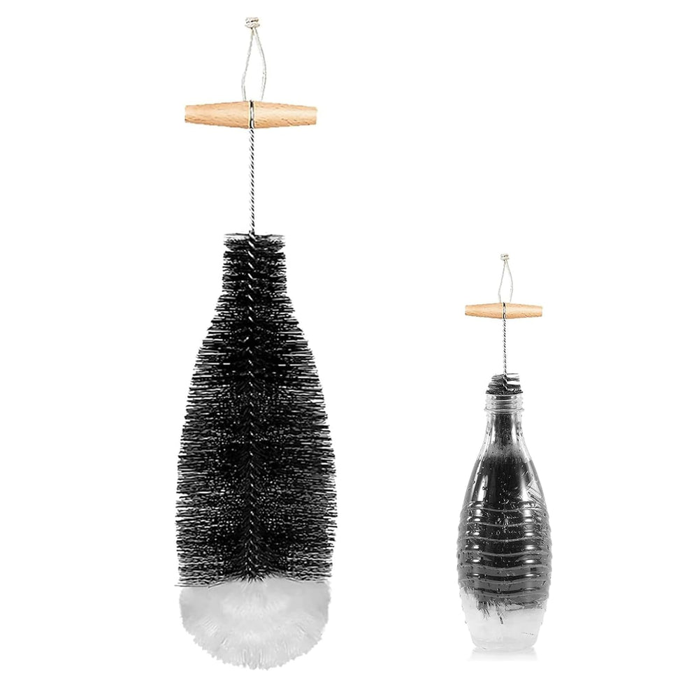 SCLWSS bottle brush with soft bristles cleans SodaStream bottles without scratching.