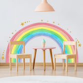 SCORYULE large watercolor rainbow wall decal package for easy nursery decor setup.