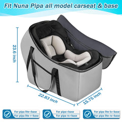 SCTEL car seat travel bag with protective feet maintaining stability on the floor
