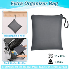 SCTEL car seat travel bag side pocket for quick-access essentials like wipes