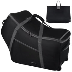 SCTEL car seat travel bag with wheels glides smoothly through terminals