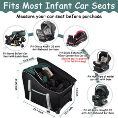 SCTEL travel bag fits Doona car seat stroller and base for airport transit.
