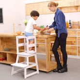 SDADI Kitchen Step Stool wooden base offers stable footing for kid-friendly kitchen tasks.