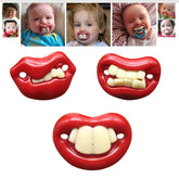 Sdetrcq buck-tooth pacifier front view for playful soothing and tooth-friendly design.
