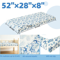 SDIII ocean fabric texture highlights stretchy microfiber for a reliable, snug mattress grip.