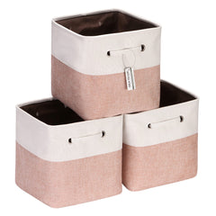 Sea Team cubic storage basket 11in pale blush β compact organization for desks and shelves.