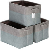 Sea Team storage baskets 15x10x10 front view grey-stone blue for organized spaces.