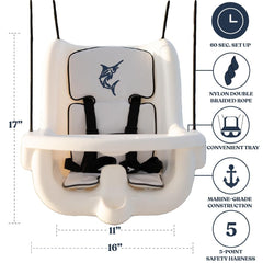 SEAROCK swing seat tray keeps snacks and toys within reach