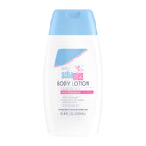 Sebamed Baby Lotion front view bottle for gentle daily moisture.