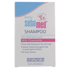 SEBAMED Baby Shampoo on baby hair illustrating gentle cleansing during bath time