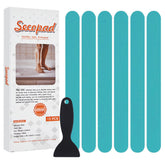 Secopad anti-slip blue sticker close-up showing strong tub grip