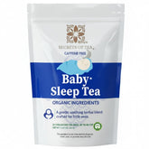 Secrets Of Tea Baby Sleep Tea box packaging highlights 20 caffeine-free sachets for gentle baby comfort.