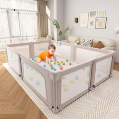 Seeday foldable playpen assembly for a spacious, safe toddler play area.