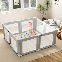 Seeday foldable playpen setup showing quick, tool-free assembly for on-the-go parents.
