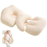 SEEDNUR pregnancy pillow demonstrates 25° side-sleep ergonomic support for belly and back comfort