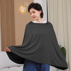 Seejoy nursing cover in black rayon fabric offers breathable comfort for mom and baby.