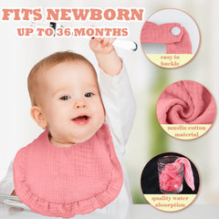 Seematn bib with adjustable snaps in pink for secure, comfortable fit.