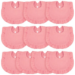 Seematn baby muslin bibs with flounce border feature for soft, absorbent newborn protection.