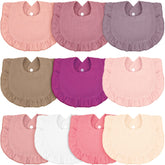 Seematn baby muslin bibs with flounce border offering stylish protection for drool and easy cleanup