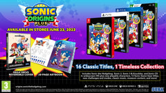 SEGA Sonic Origins Plus day-one edition back cover showcases features and nostalgic imagery for collectors.
