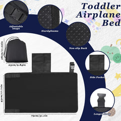 SEILETOO toddler travel bed on plane seat for resting comfortably.