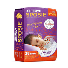 Select Kids Sposie adhesive strip closeup demonstrates secure fit, preventing shifting overnight.