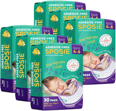 Select Kids Sposie booster pads packaging highlights overnight absorbency for parents